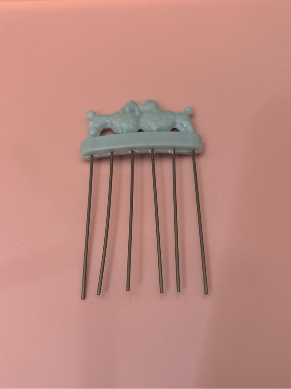 Vintage Blue Poodles Hair Pick